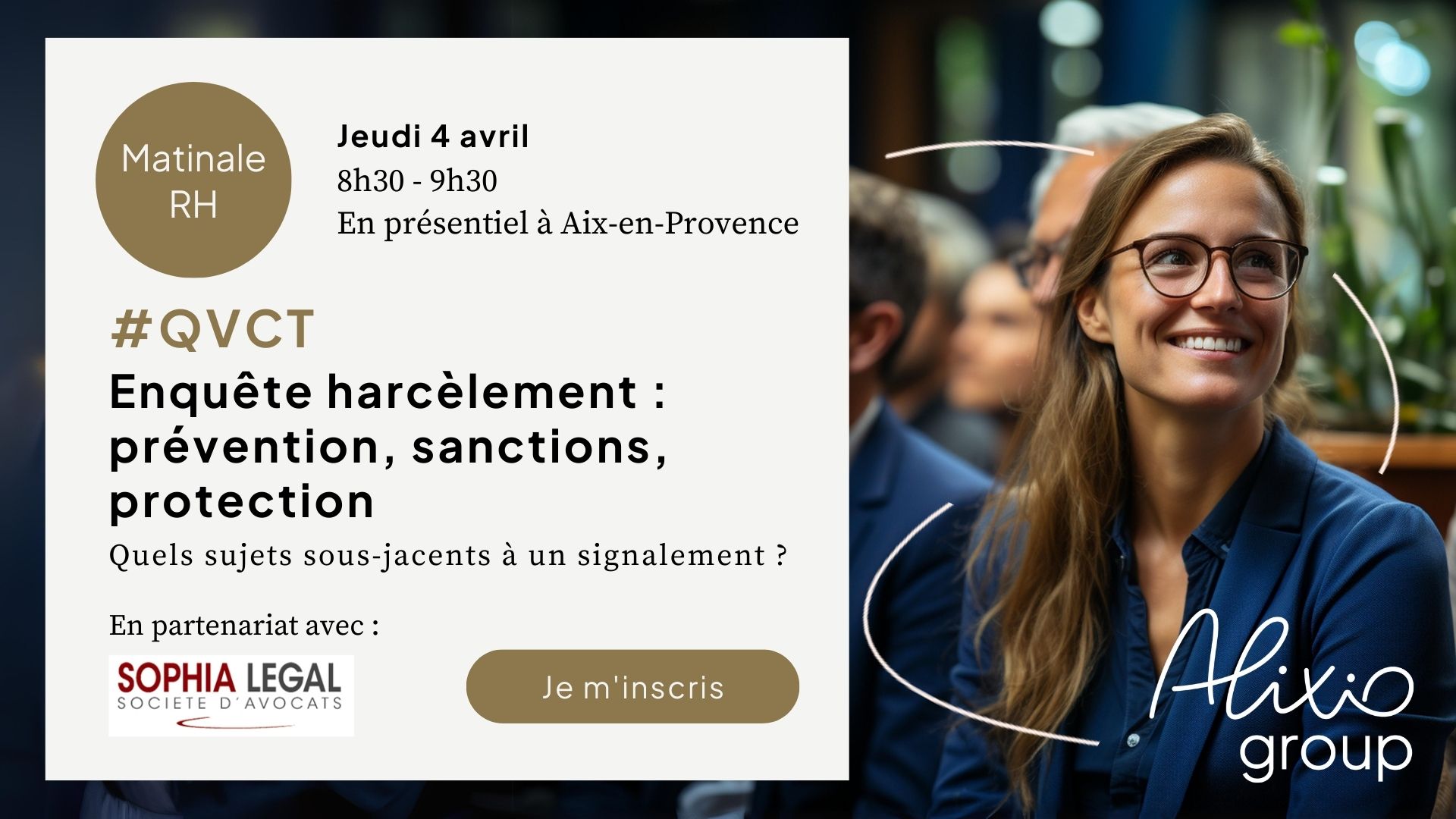 Invitation à la Matinale RH QVCT "Enquête harcèlement" du 4 avril 2024 à Aix-en-Provence